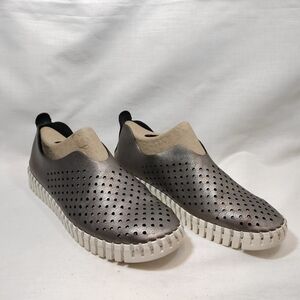Ilse Jacobsen Tulip Slip-on Boat Shoes/Loafers Metallic Gray/Silver